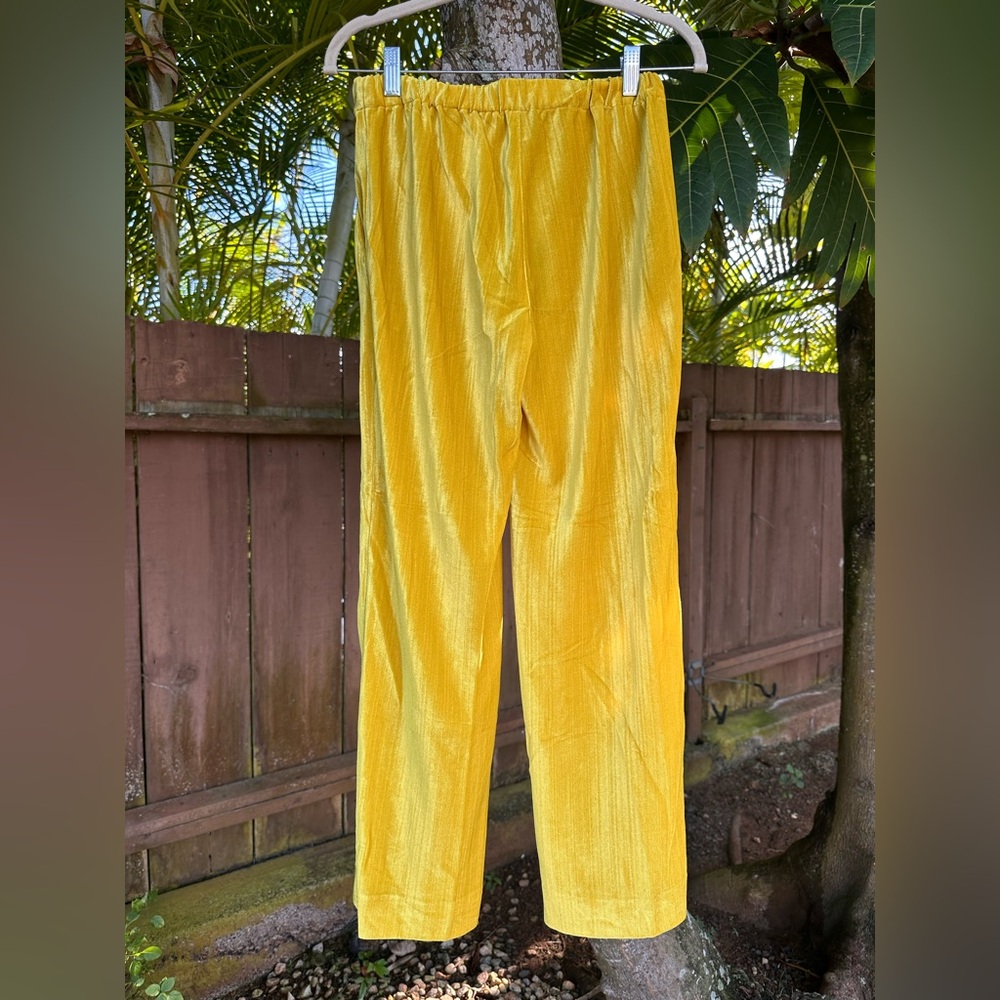 St. John Crushed Velvet Pants Citrine Size XS - Picture 5 of 10